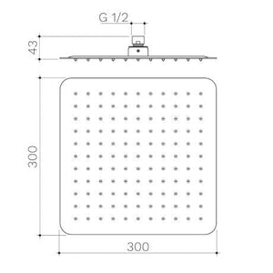 Caroma shower Caroma Urbane II Square Shower Head 300mm | Matte Black