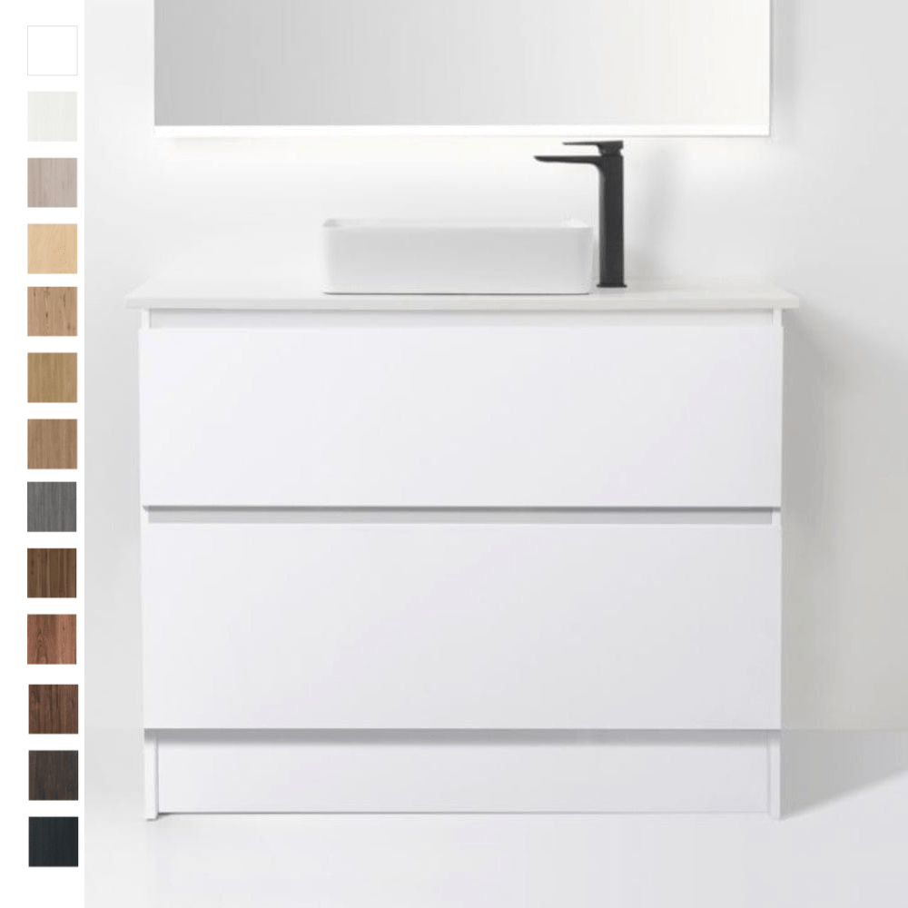 Bath Co Vanity VCBC Soft Solid Surface 1200 Floor Vanity | 1 Basin + 2 Drawers