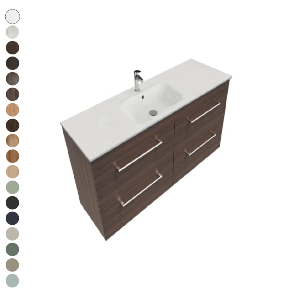 Newtech Newtech Citi Double Tier 1500mm | Single Basin 4 Drawer Wall Vanity