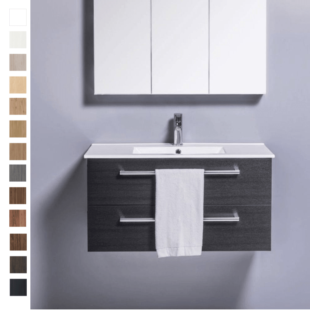 Bath Co Vanity VCBC Zara 900 Wall-Hung Vanity | 1 Basin + 2 Drawers