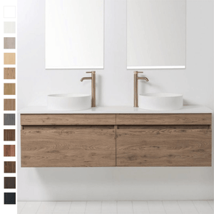 Bath Co Vanity VCBC Soft Solid Surface 1760 Wall Vanity | 2 Basins + 2 Drawers