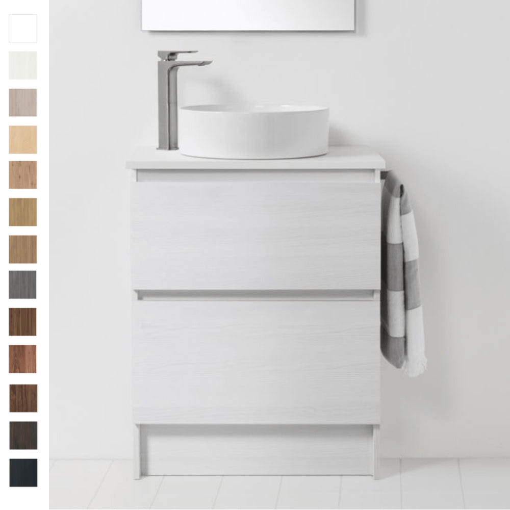 Bath Co Vanity VCBC Soft Solid Surface 650 Floor Vanity | 1 Basin + 2 Drawers