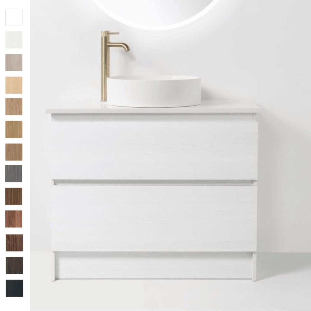 Bath Co Vanity VCBC Soft Solid Surface 800 Floor Vanity | 1 Basin + 2 Drawers