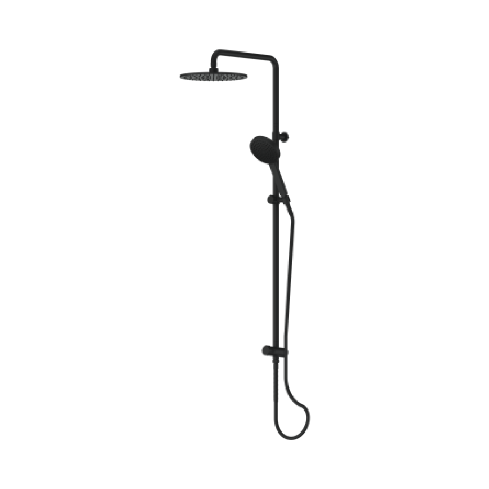 Greens shower Greens Lavish Brass Twin Rail Shower | Matte Black