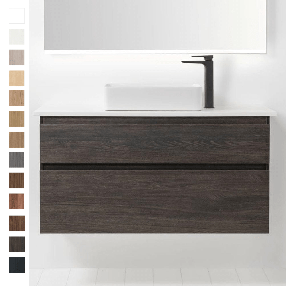 Bath Co Vanity VCBC Soft Solid Surface 1200 Wall Vanity | 1 Basin + 2 Drawers