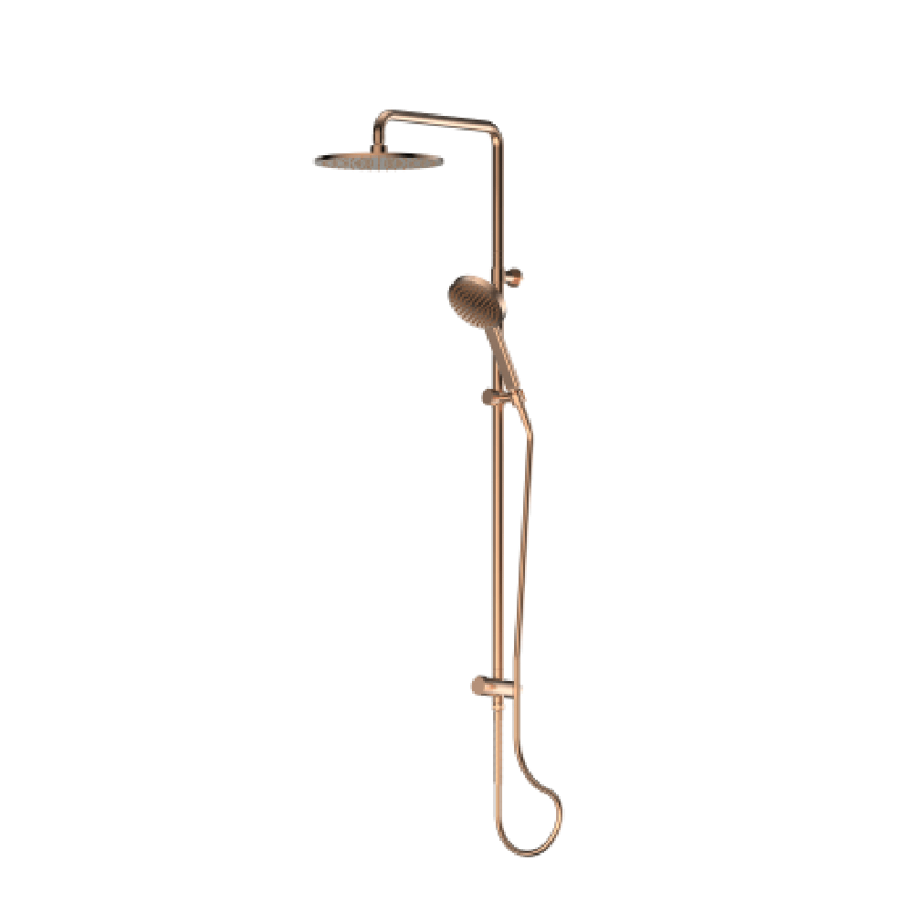 Greens shower Greens Lavish Brass Twin Rail Shower | Brushed Copper