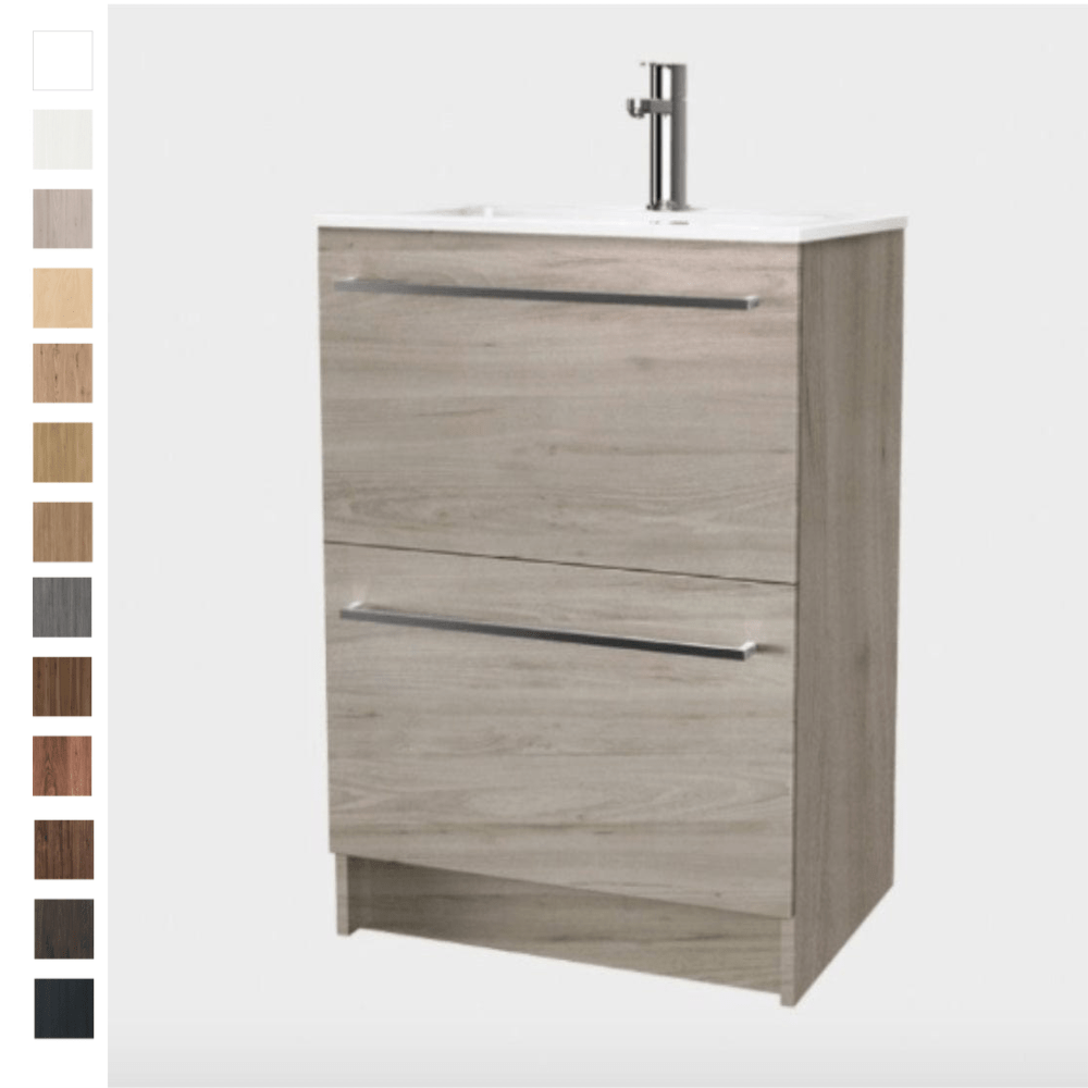 Bath Co Vanity VCBC Zara 600 Floor Standing Vanity | 1 Basin + 2 Drawers