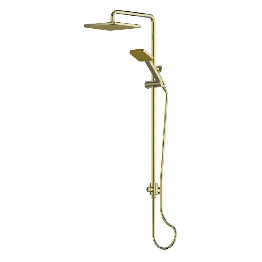 Greens shower Greens Glide Syntra RainBoost® Twin Rail Shower | Brushed Brass