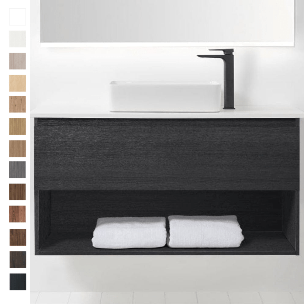 Bath Co Vanity VCBC Soft Solid Surface 1200 Wall Vanity | 1 Basin, 1 Drawer + Shelf