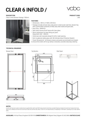 Bath & Co shower VCBC Lucca Infold Shower