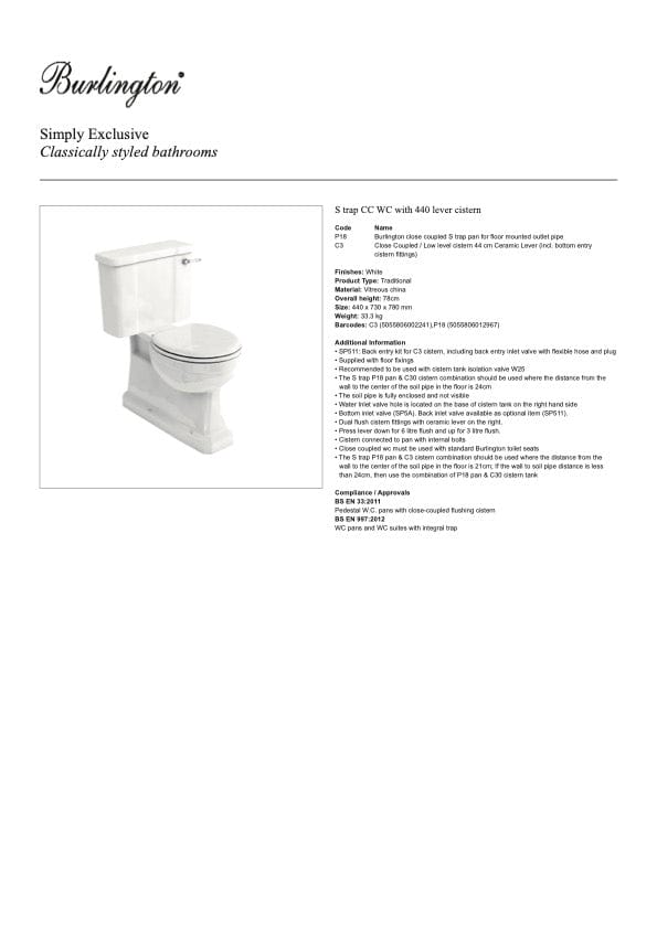 Burlington Toilet Suite Burlington WC Standard Close Couple Toilet