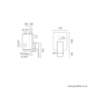 Progetto Shower Mixer Como Diverter Mixer | Brushed Nickel