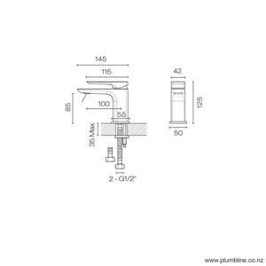 Progetto Basin Tap Como Mini Basin Mixer | Brushed Nickel