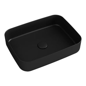 Newtech Basin Newtech Toni Rectangular Vessel Basin | Matte Black Without Pop Up Waste