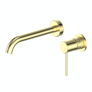 Greens Basin Tap Greens Textura Wall Basin Mixer | Brushed Brass