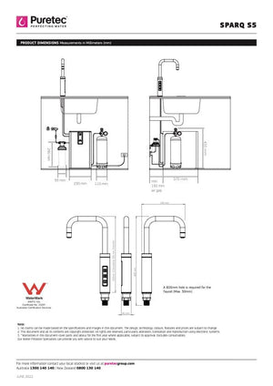 Puretec Filter Tap | Puretec Sparq S5 Filtered Sparkling + Chilled + Ambient Water Tap | Matte Black