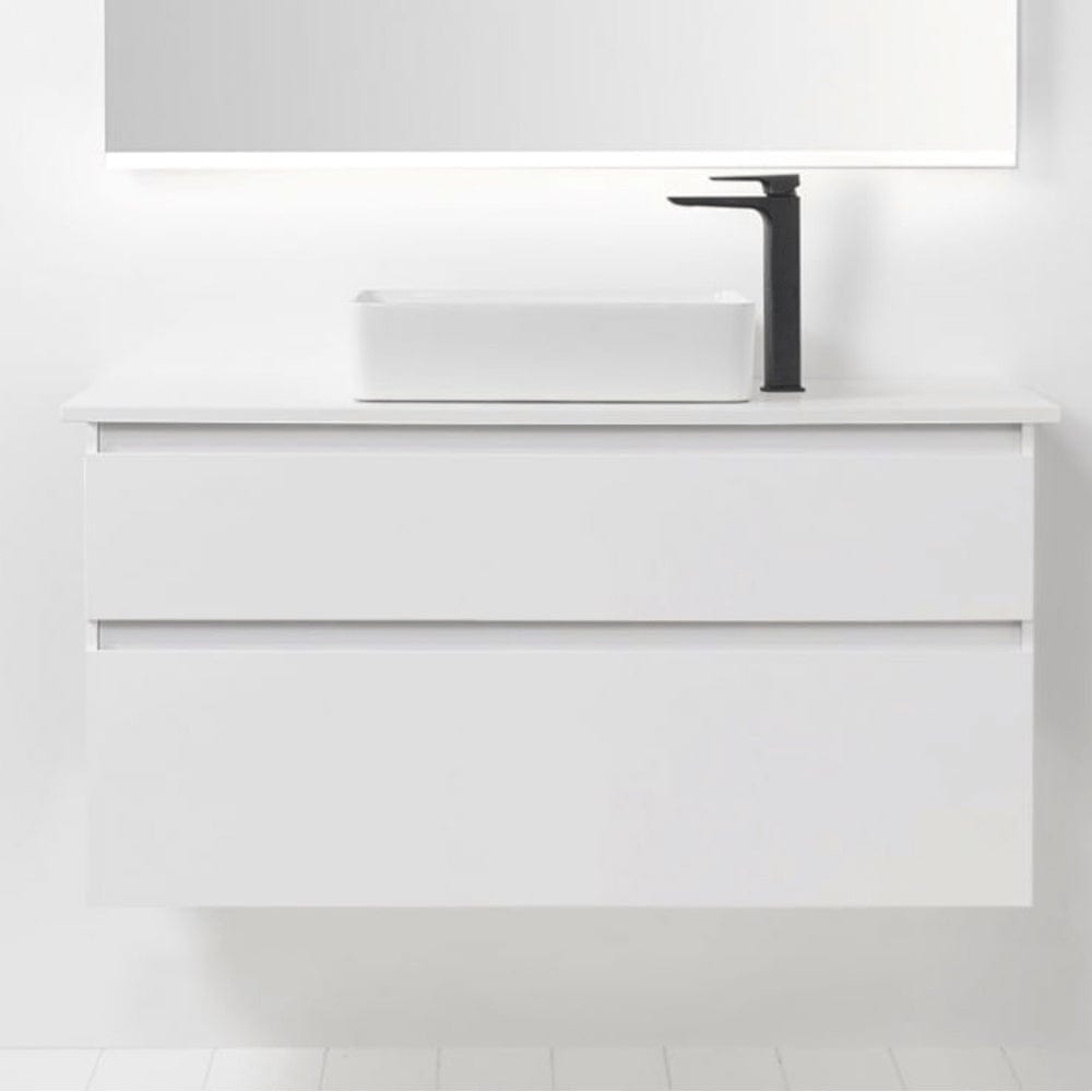 Bath & Co Vanity VCBC Soft Solid Surface 1200 Wall Vanity | 1 Basin + 2 Drawers