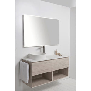 Bath & Co Vanity VCBC Soft Solid Surface 1300 Wall Vanity | 2 Basins, 2 Drawers + Shelves